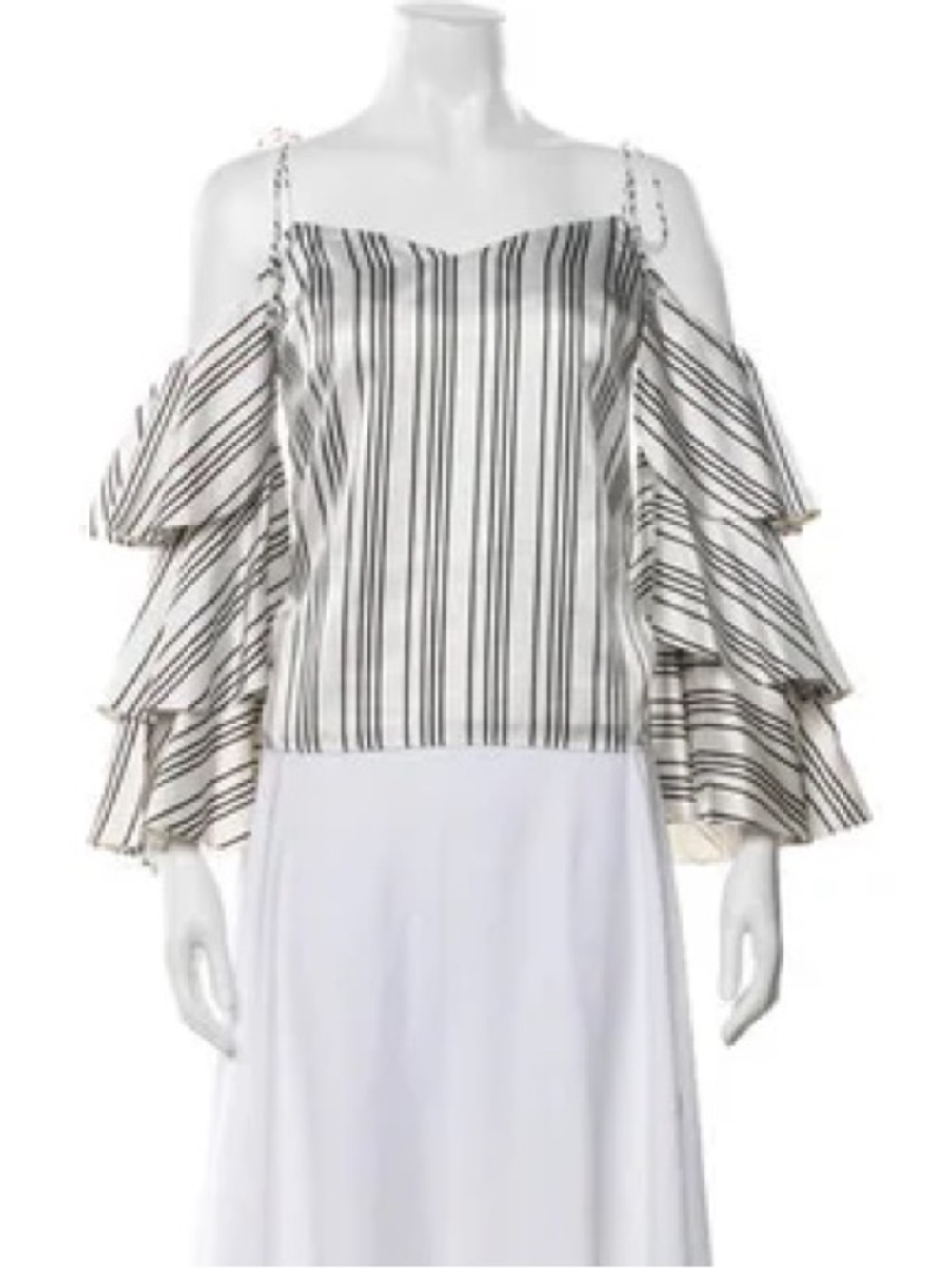 AMUR Striped Off-The-Shoulder Blouse